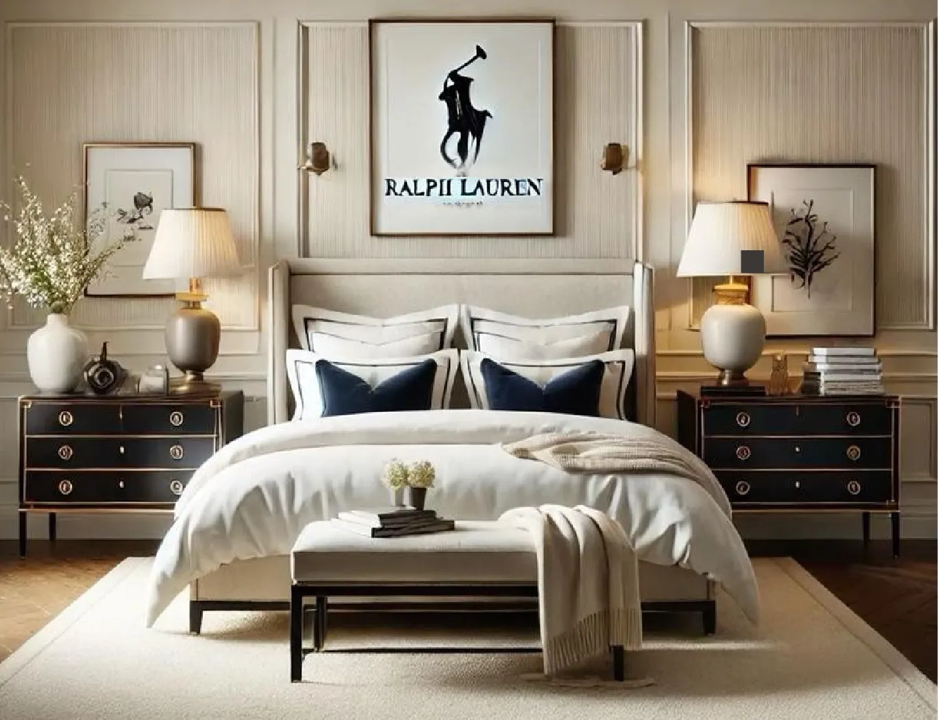 Ralph Lauren Modern Tailored Upholstered Bed