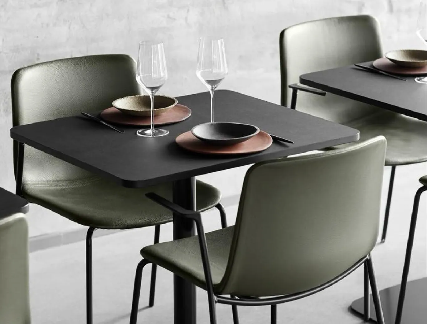 Slim-Back Bistro Chair Set & Square Dining Table