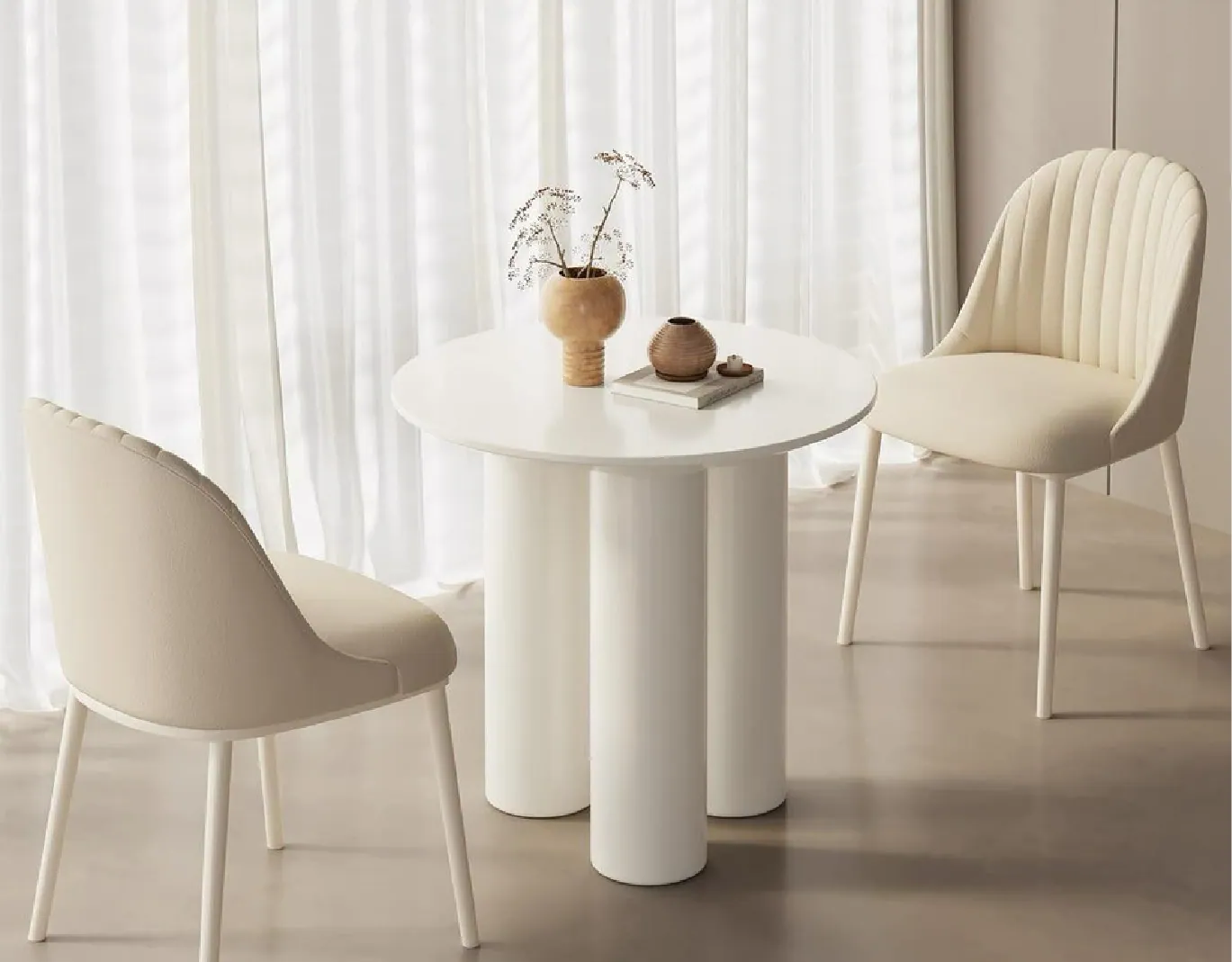 Upholstered Dining Chair with Channel Stitch Back