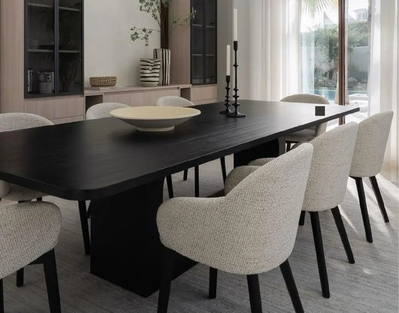 Matte Rectangular Dining Set