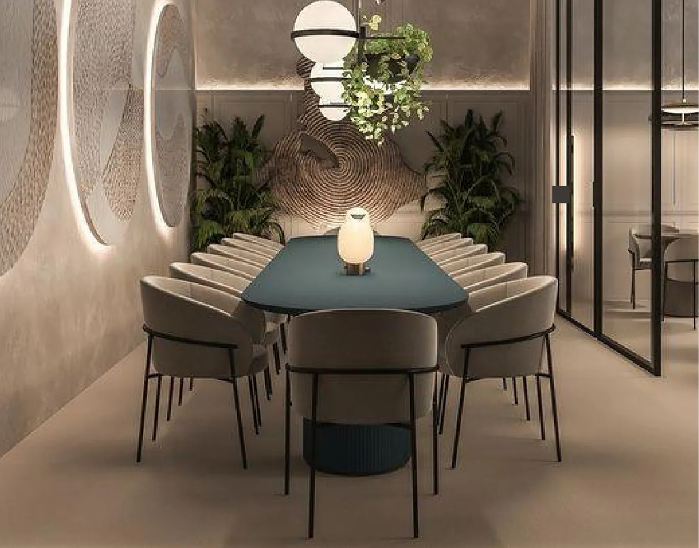 Modern Sculpted Base Dining Table Set