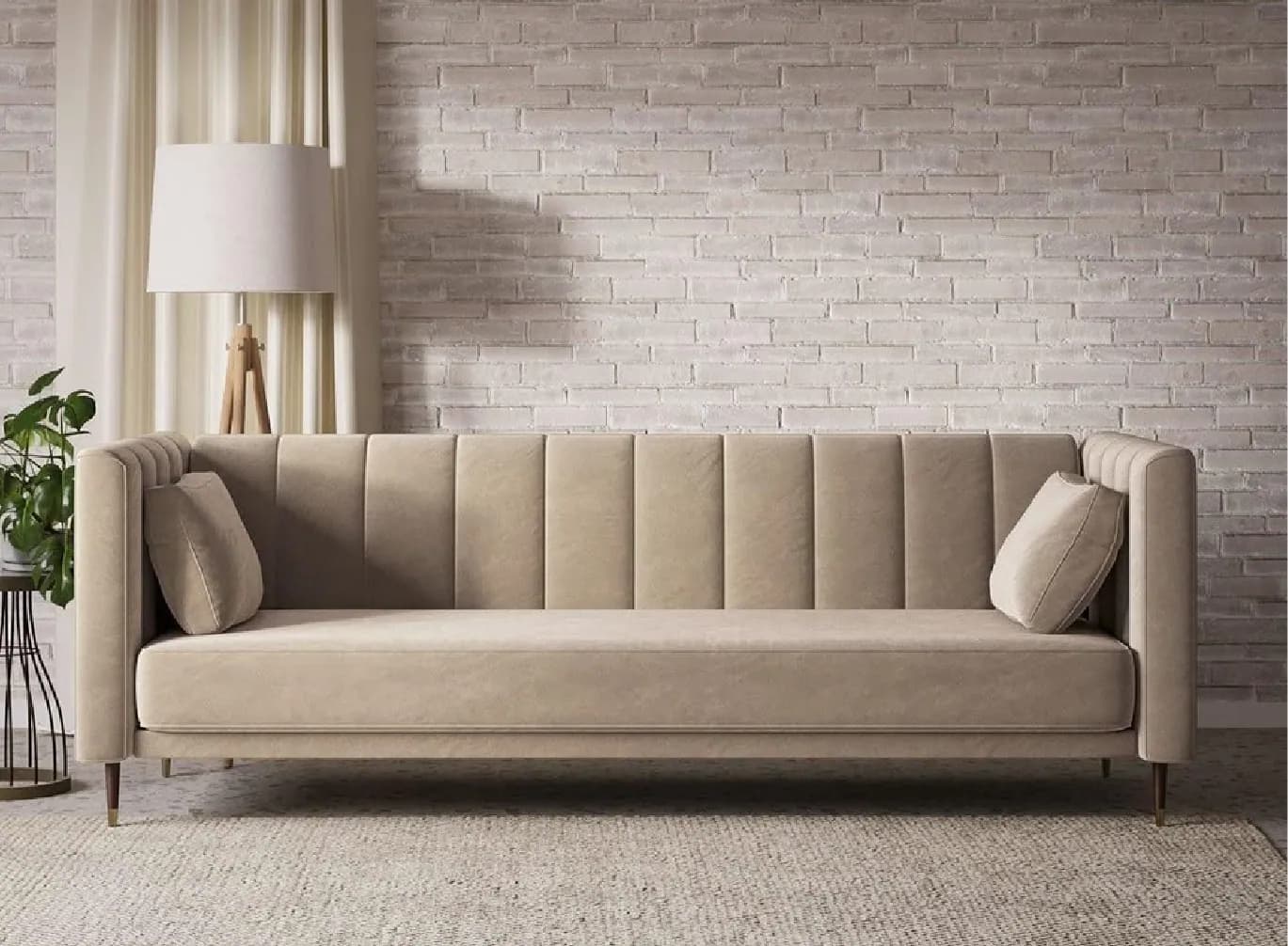 Vertical Channel Tufted Sofa