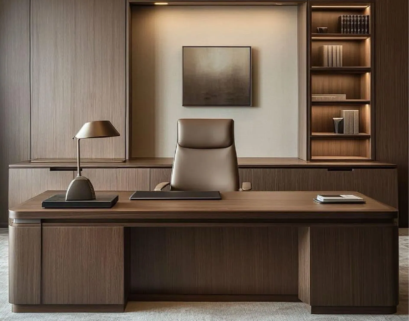 Executive Wood Panel Desk